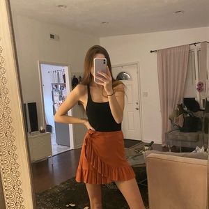 Cotton On | Wrap Mini Skirt in Rust.